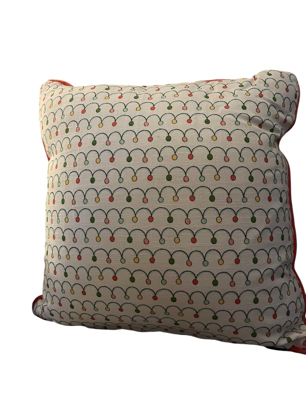 Cat Throw Pillow with Red Trim and Festive Cat Illustration NWT - Picture 2 of 4